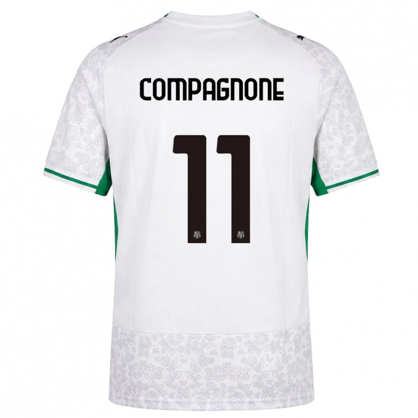Danxen Niño Camiseta Pasquale Compagnone #11 Blanco Negro Verde 2ª Equipación 2026/27 La Camisa