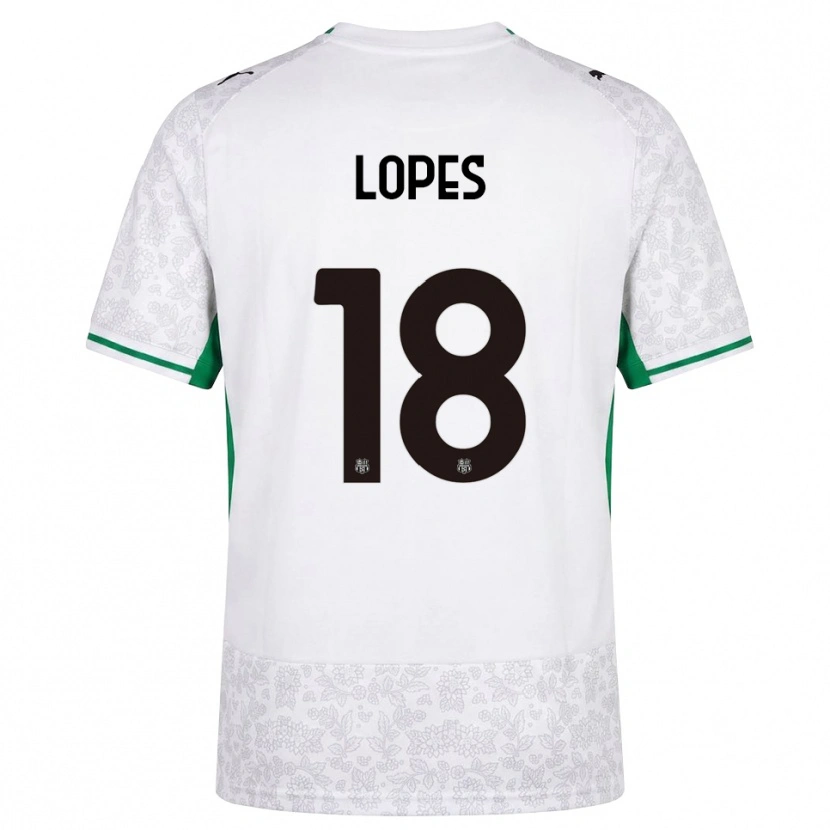 Danxen Niño Camiseta Emerick Lopes #18 Blanco Negro Verde 2ª Equipación 2026/27 La Camisa