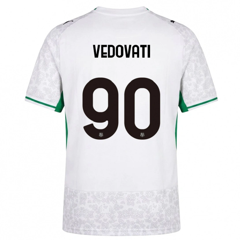 Danxen Niño Camiseta Gabriele Vedovati #90 Blanco Negro Verde 2ª Equipación 2026/27 La Camisa