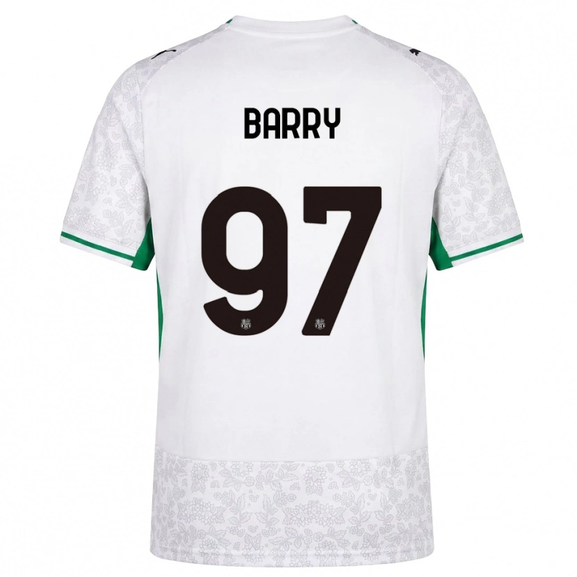 Danxen Niño Camiseta Omar Barry #97 Blanco Negro Verde 2ª Equipación 2026/27 La Camisa