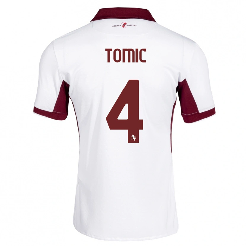 Danxen Niño Camiseta Luka Tomic #4 Burdeos Blanco Rojo 2ª Equipación 2026/27 La Camisa