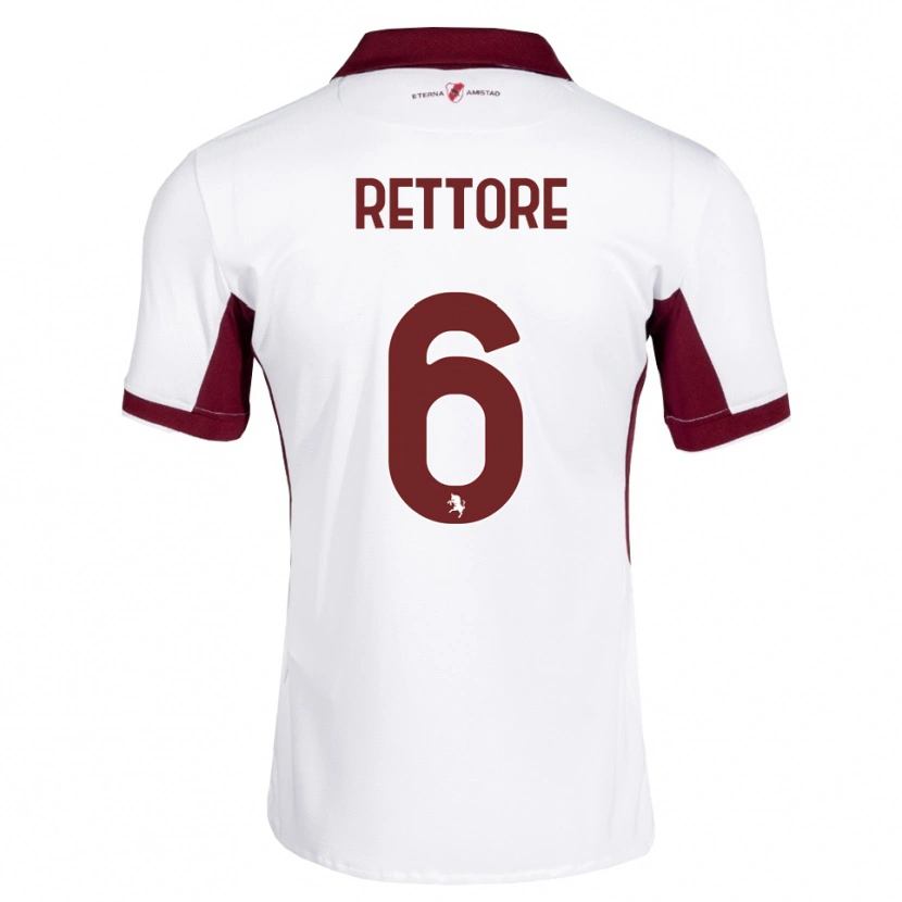 Danxen Niño Camiseta Mirko Rettore #6 Burdeos Blanco Rojo 2ª Equipación 2026/27 La Camisa