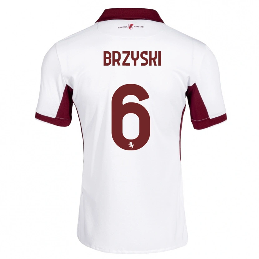 Danxen Niño Camiseta Igor Brzyski #6 Burdeos Blanco Rojo 2ª Equipación 2026/27 La Camisa