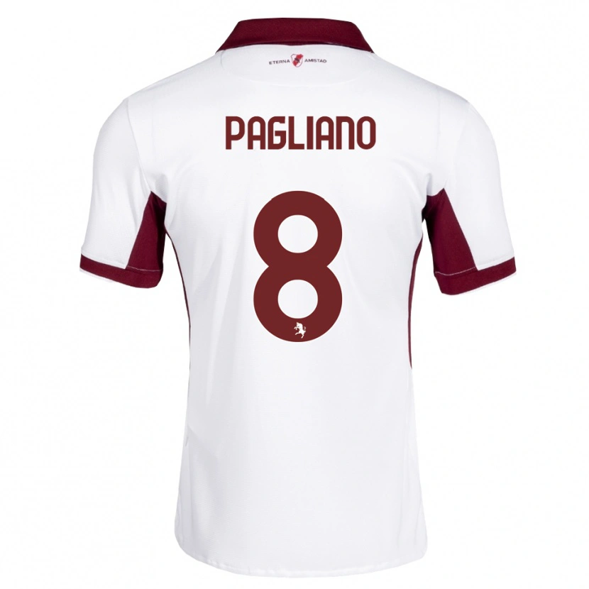 Danxen Niño Camiseta Nicolò Pagliano #8 Burdeos Blanco Rojo 2ª Equipación 2026/27 La Camisa