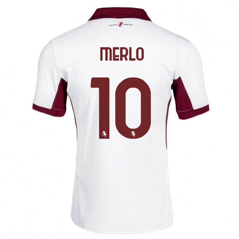 Danxen Niño Camiseta Mattia Merlo #10 Burdeos Blanco Rojo 2ª Equipación 2026/27 La Camisa