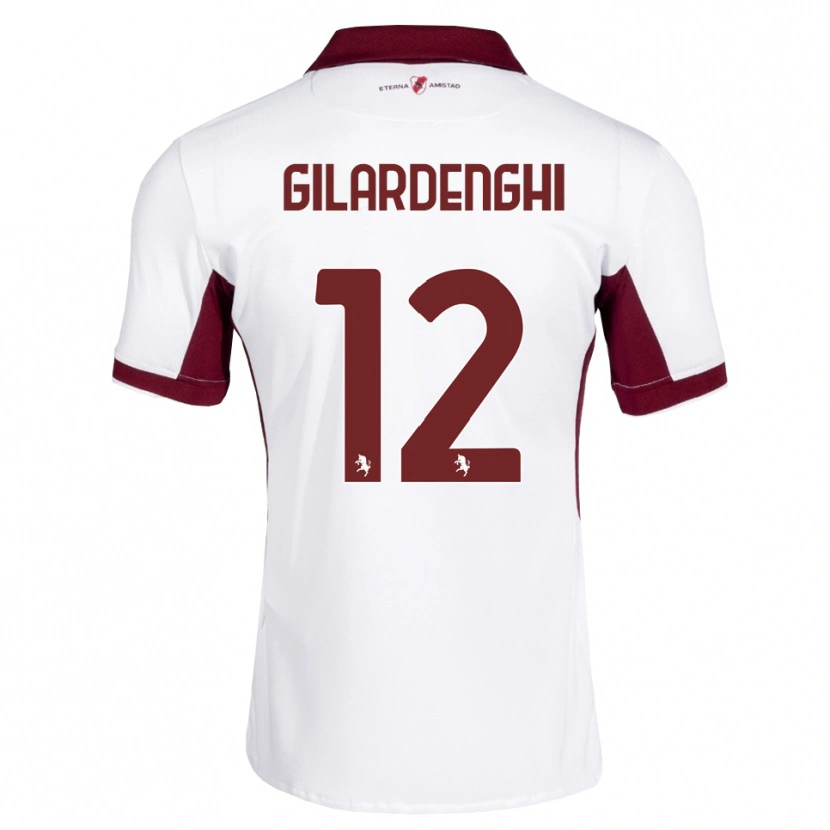 Danxen Niño Camiseta Riccardo Gilardenghi #12 Burdeos Blanco Rojo 2ª Equipación 2026/27 La Camisa