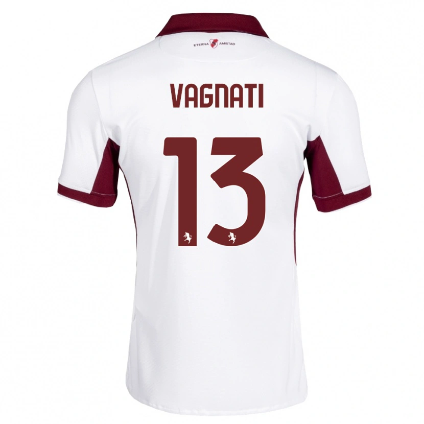 Danxen Niño Camiseta Manuel Vagnati #13 Burdeos Blanco Rojo 2ª Equipación 2026/27 La Camisa