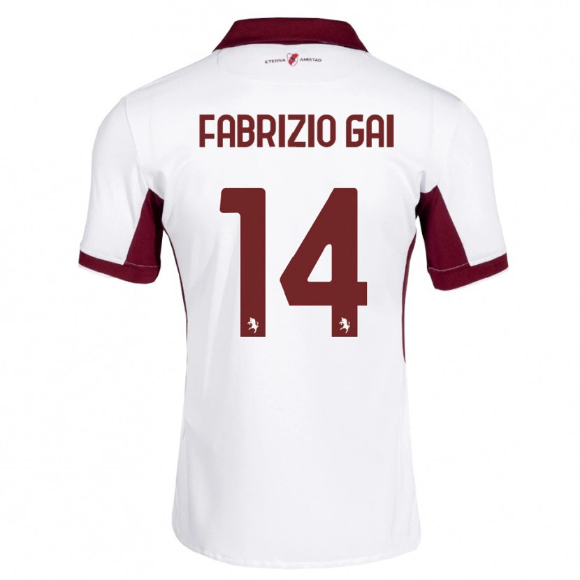 Danxen Niño Camiseta Fabrizio Gai #14 Burdeos Blanco Rojo 2ª Equipación 2026/27 La Camisa