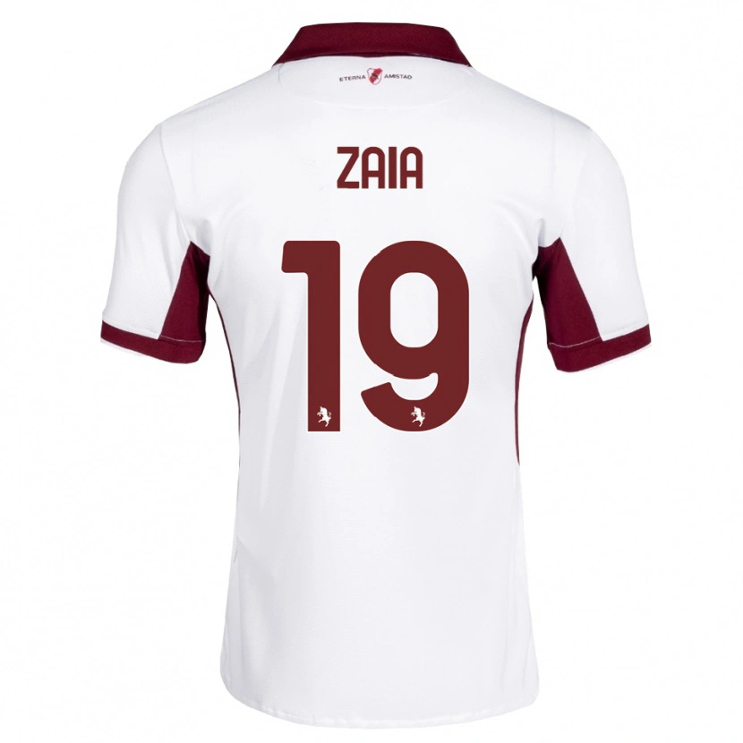 Danxen Niño Camiseta Edoardo Zaia #19 Burdeos Blanco Rojo 2ª Equipación 2026/27 La Camisa