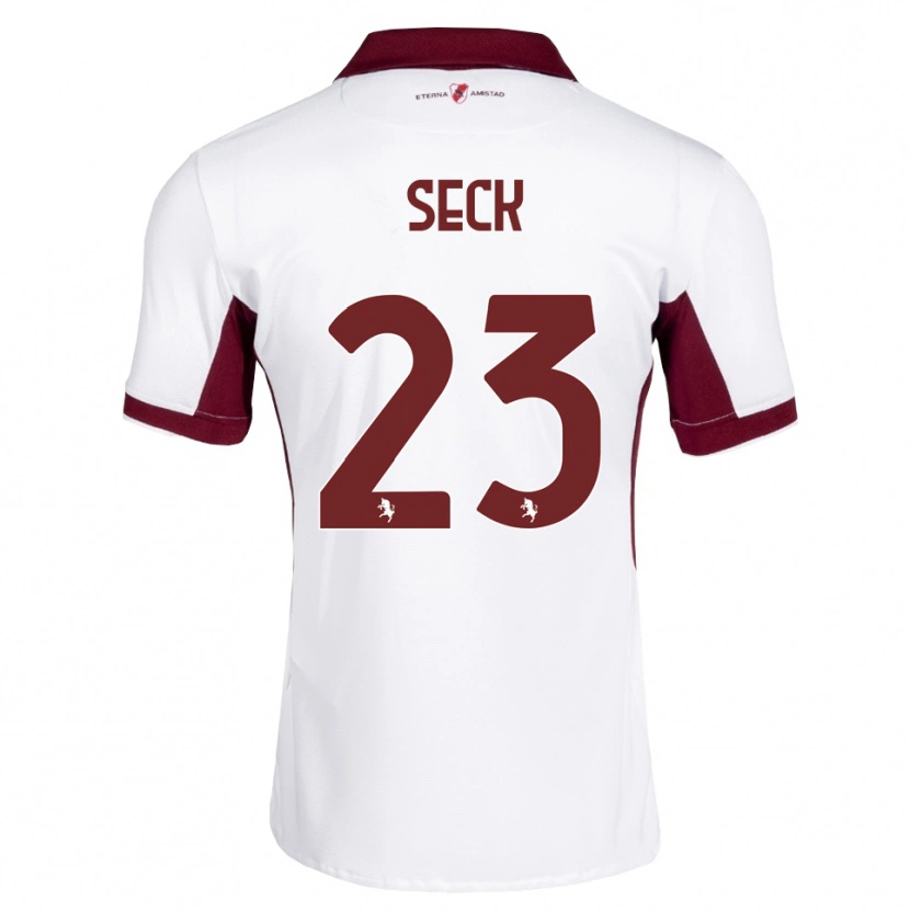 Danxen Niño Camiseta Demba Seck #23 Burdeos Blanco Rojo 2ª Equipación 2026/27 La Camisa