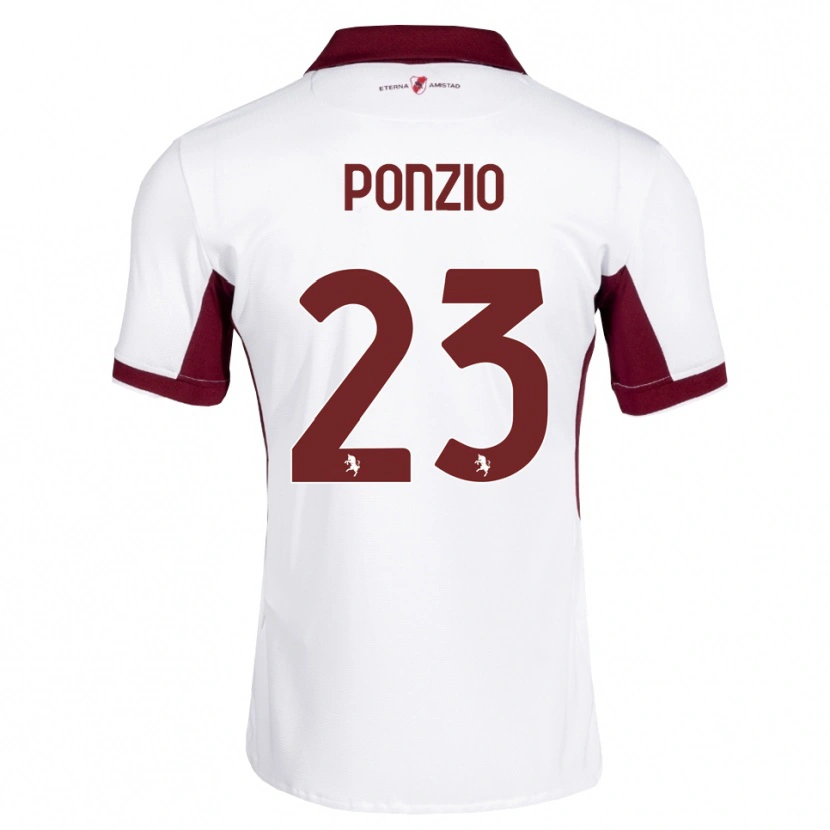 Danxen Niño Camiseta Erika Ponzio #23 Burdeos Blanco Rojo 2ª Equipación 2026/27 La Camisa