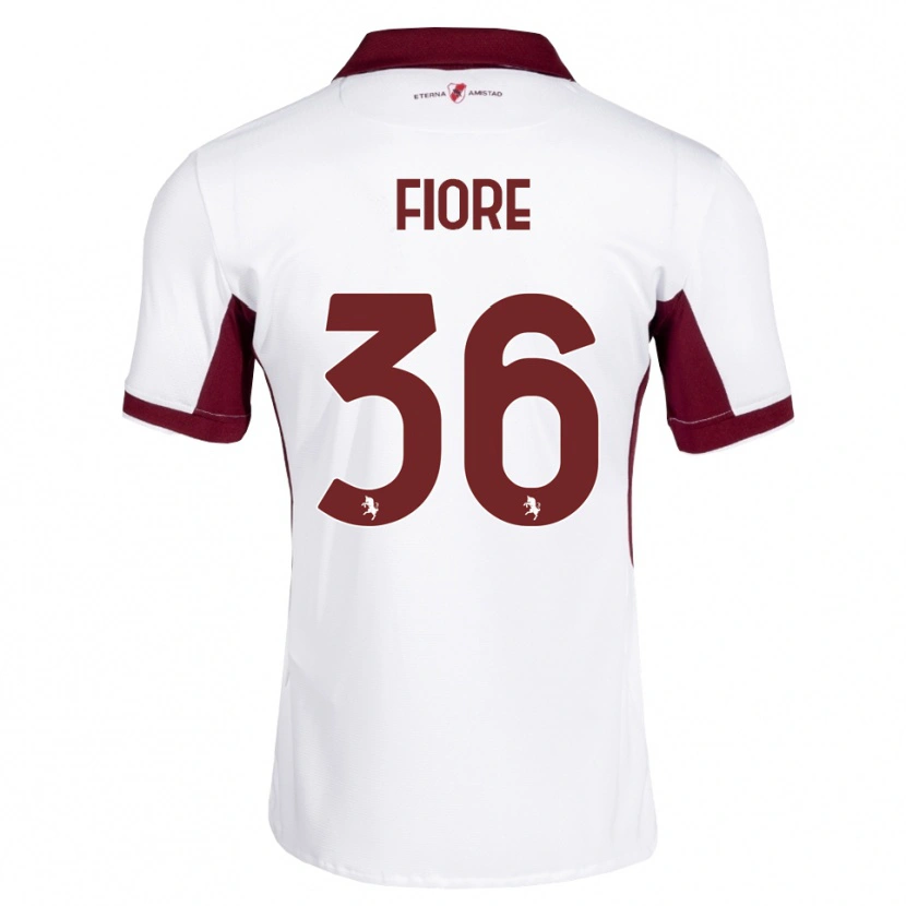 Danxen Niño Camiseta Jean Fiore #36 Burdeos Blanco Rojo 2ª Equipación 2026/27 La Camisa