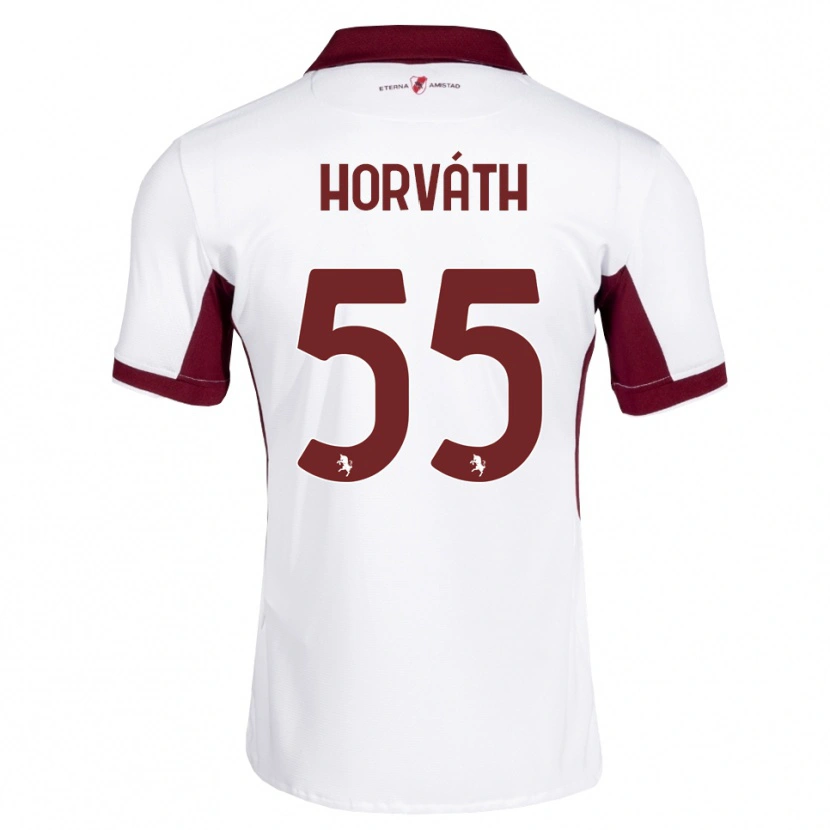 Danxen Niño Camiseta Krisztofer Horváth #55 Burdeos Blanco Rojo 2ª Equipación 2026/27 La Camisa