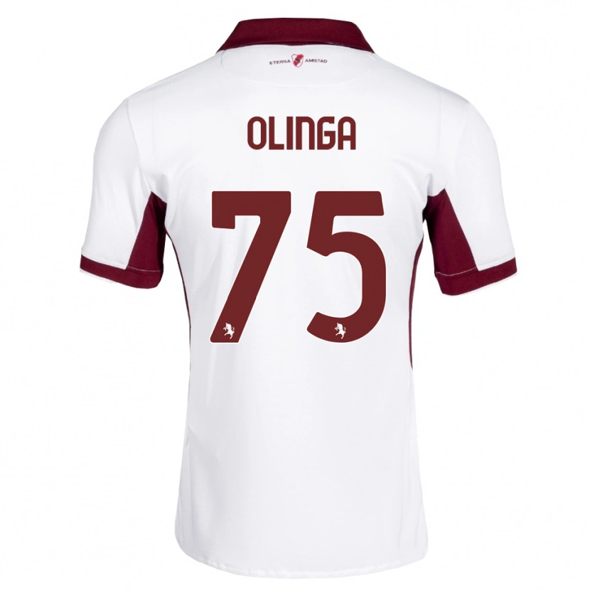 Danxen Niño Camiseta Kenny Liema Olinga #75 Burdeos Blanco Rojo 2ª Equipación 2026/27 La Camisa
