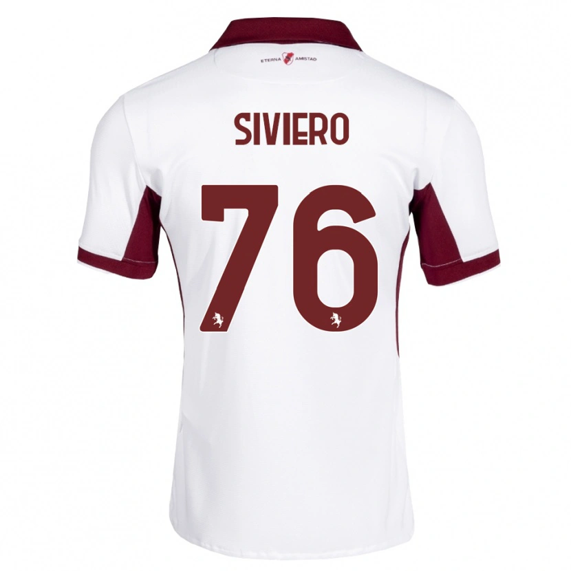 Danxen Niño Camiseta Lapo Siviero #76 Burdeos Blanco Rojo 2ª Equipación 2026/27 La Camisa