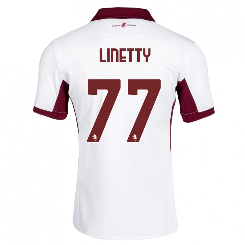 Danxen Niño Camiseta Karol Linetty #77 Burdeos Blanco Rojo 2ª Equipación 2026/27 La Camisa