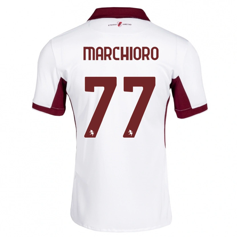 Danxen Niño Camiseta Raffaele Marchioro #77 Burdeos Blanco Rojo 2ª Equipación 2026/27 La Camisa
