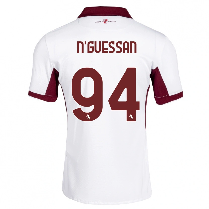Danxen Niño Camiseta Ange Caumenan N'guessan #94 Burdeos Blanco Rojo 2ª Equipación 2026/27 La Camisa