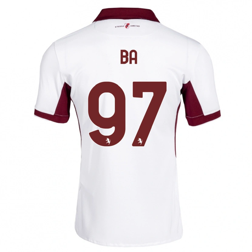 Danxen Niño Camiseta El-Hadji Ba #97 Burdeos Blanco Rojo 2ª Equipación 2026/27 La Camisa