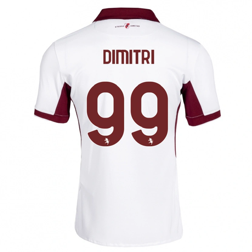 Danxen Niño Camiseta Matteo Dimitri #99 Burdeos Blanco Rojo 2ª Equipación 2026/27 La Camisa