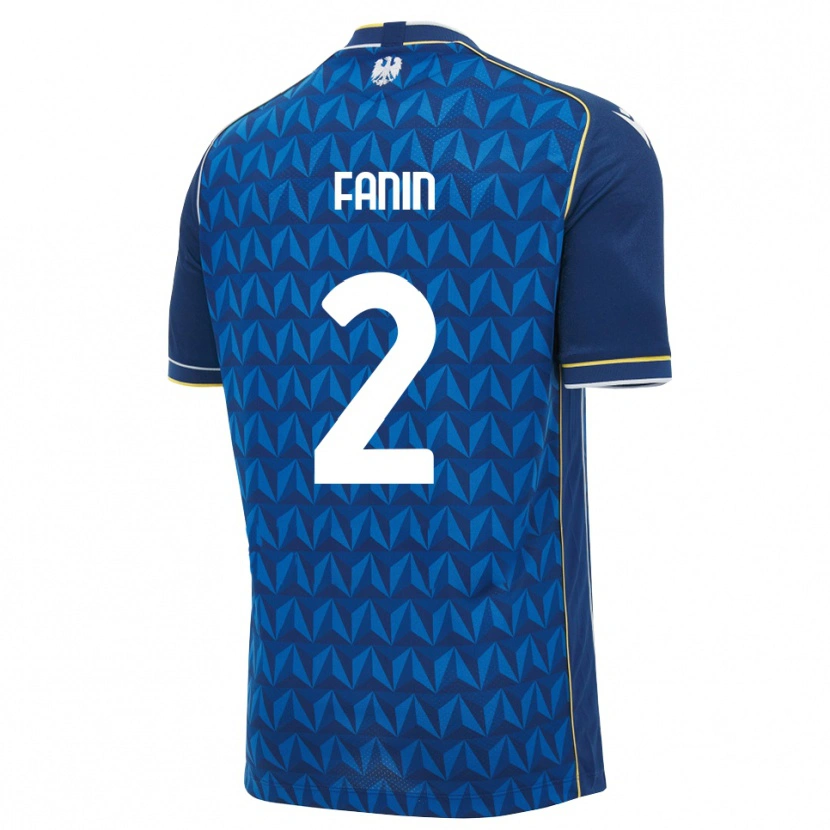 Danxen Niño Camiseta Alessandro Fanin #2 Azul Real Blanco Azul 2ª Equipación 2026/27 La Camisa