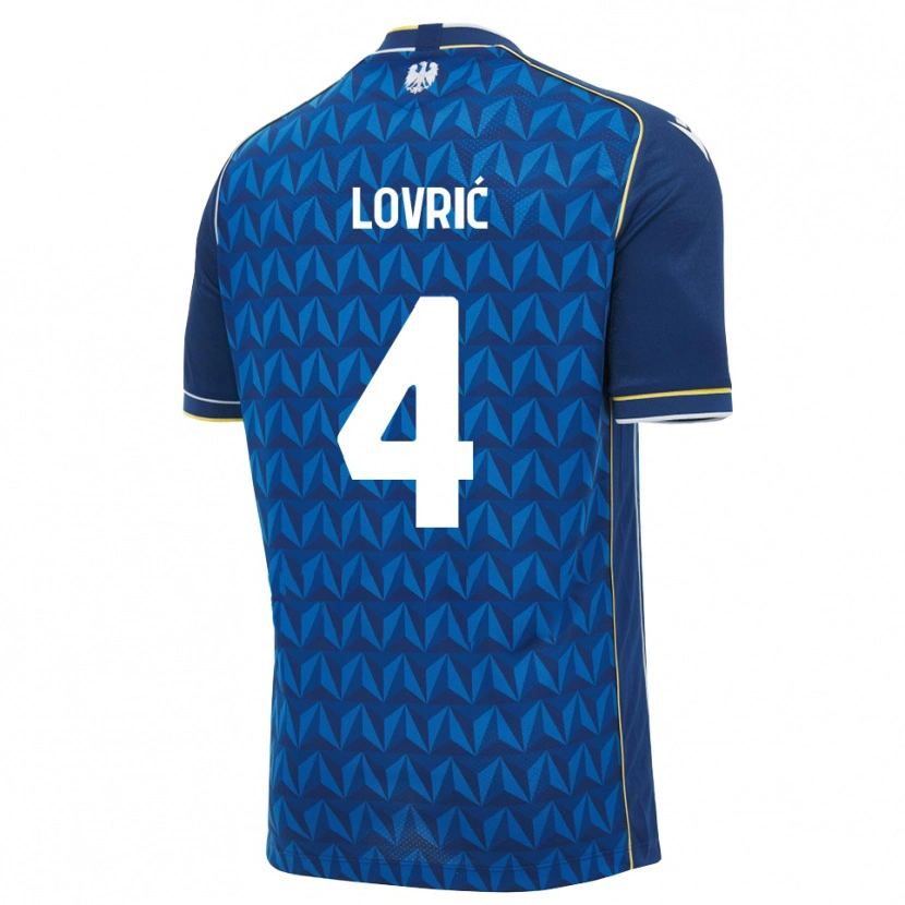 Danxen Niño Camiseta Sandi Lovrić #4 Azul Real Blanco Azul 2ª Equipación 2026/27 La Camisa