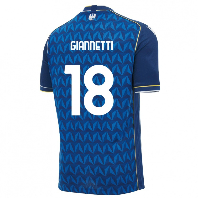 Danxen Niño Camiseta Lautaro Giannetti #18 Azul Real Blanco Azul 2ª Equipación 2026/27 La Camisa