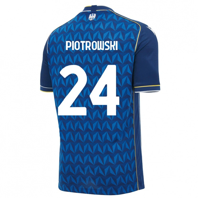 Danxen Niño Camiseta Jakub Piotrowski #24 Azul Real Blanco Azul 2ª Equipación 2026/27 La Camisa