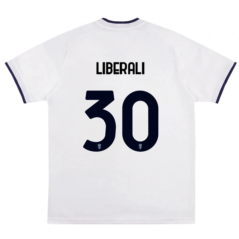 Danxen Niño Camiseta Mattia Liberali #30 Blanco Rojo Azul Real 2ª Equipación 2026/27 La Camisa
