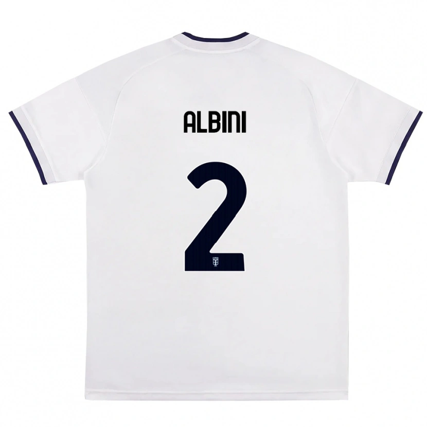 Danxen Niño Camiseta Matteo Albini #2 Blanco Rojo Azul Real 2ª Equipación 2026/27 La Camisa