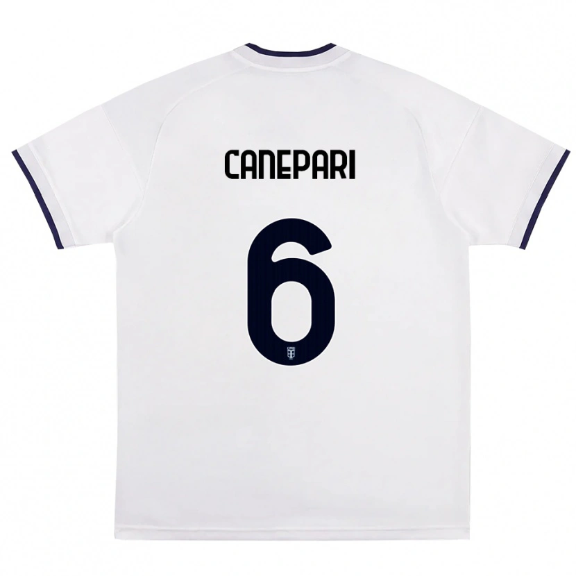 Danxen Niño Camiseta Lorenzo Canepari #6 Blanco Rojo Azul Real 2ª Equipación 2026/27 La Camisa