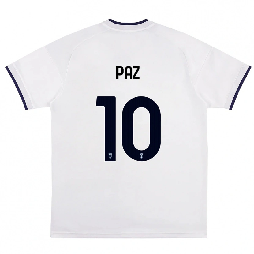 Danxen Niño Camiseta Nico Paz #10 Blanco Rojo Azul Real 2ª Equipación 2026/27 La Camisa