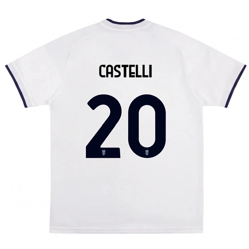 Danxen Niño Camiseta Matteo Castelli #20 Blanco Rojo Azul Real 2ª Equipación 2026/27 La Camisa