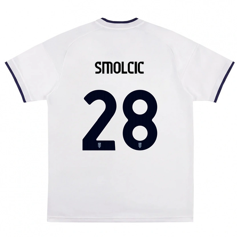 Danxen Niño Camiseta Ivan Smolcic #28 Blanco Rojo Azul Real 2ª Equipación 2026/27 La Camisa