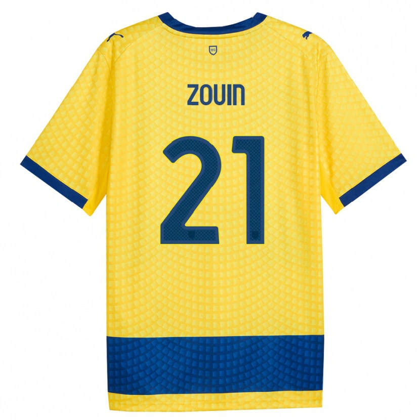 Danxen Niño Camiseta Aymen Zouin #21 Amarillo Azul Negro 2ª Equipación 2026/27 La Camisa