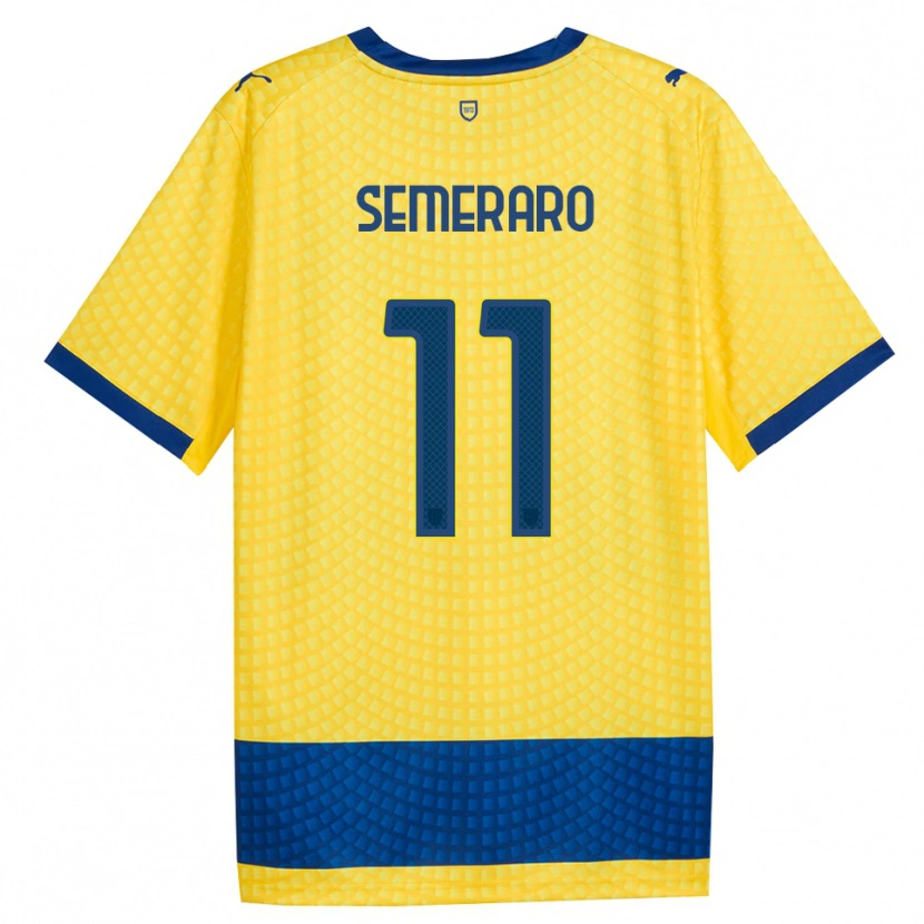 Danxen Niño Camiseta Riccardo Semeraro #11 Amarillo Azul Negro 2ª Equipación 2026/27 La Camisa