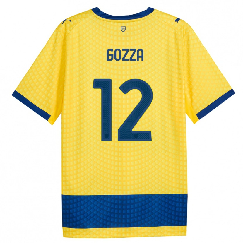 Danxen Niño Camiseta Luca Gozza #12 Amarillo Azul Negro 2ª Equipación 2026/27 La Camisa