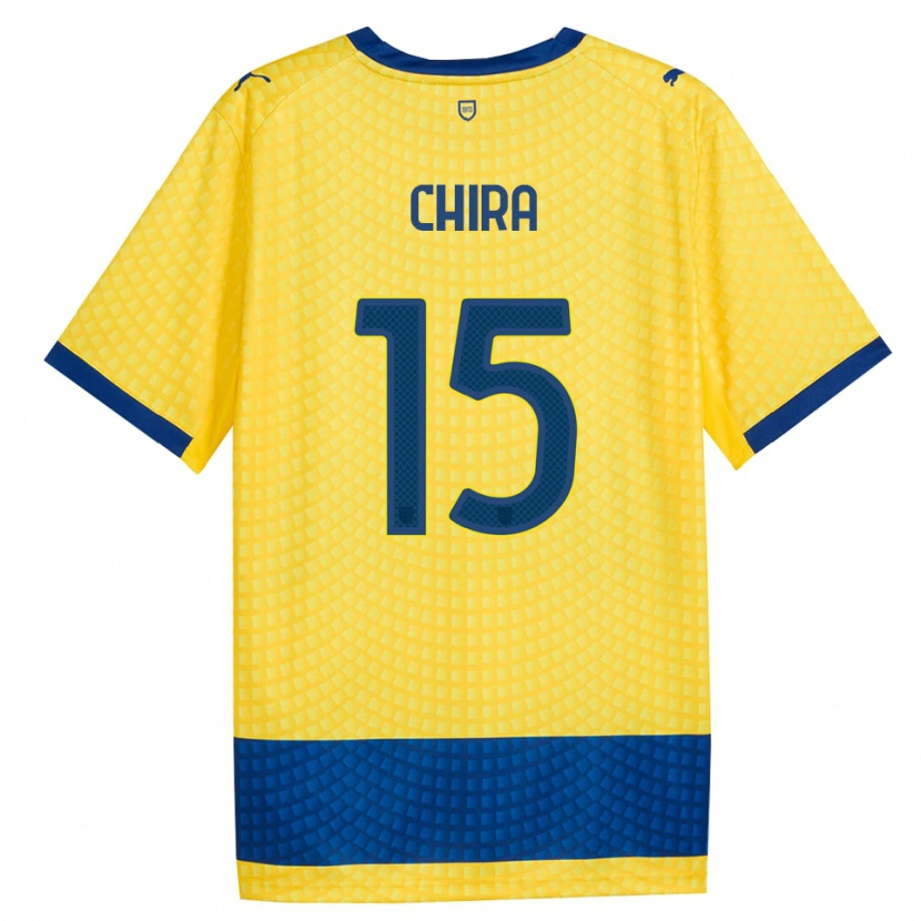 Danxen Niño Camiseta Alessandro Chira #15 Amarillo Azul Negro 2ª Equipación 2026/27 La Camisa