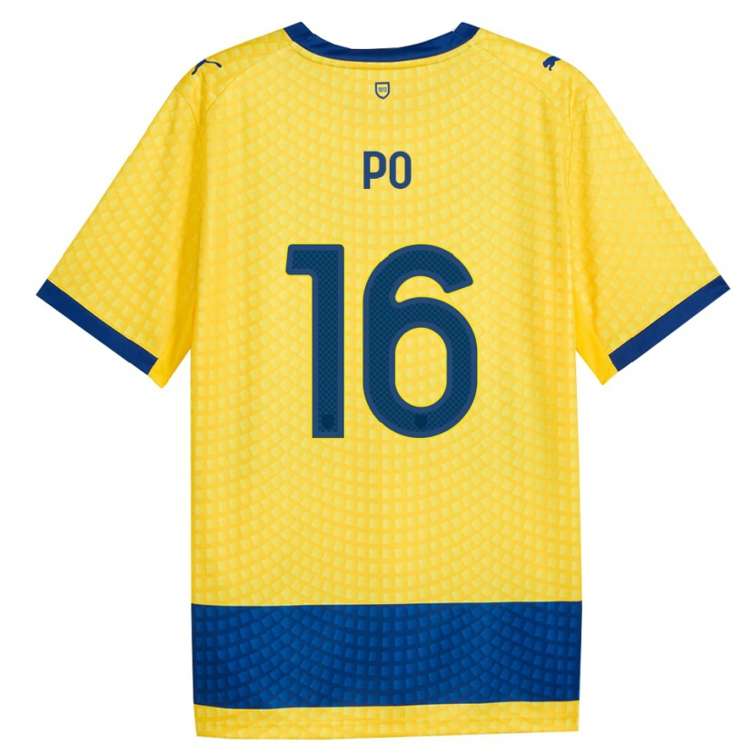 Danxen Niño Camiseta Federico Po #16 Amarillo Azul Negro 2ª Equipación 2026/27 La Camisa