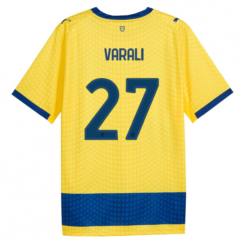 Danxen Niño Camiseta Ludovico Varali #27 Amarillo Azul Negro 2ª Equipación 2026/27 La Camisa
