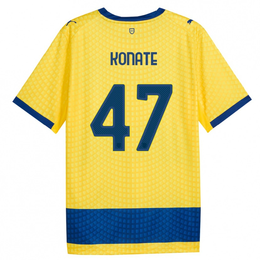 Danxen Niño Camiseta Abdou-Salam Konate #47 Amarillo Azul Negro 2ª Equipación 2026/27 La Camisa