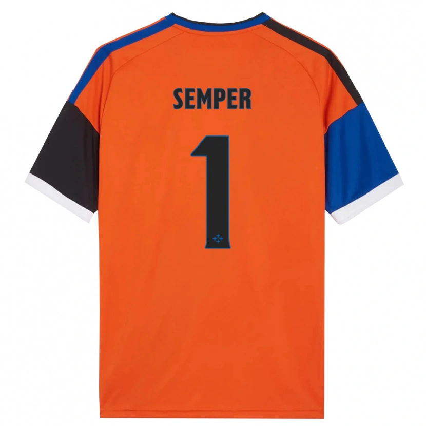 Danxen Niño Camiseta Adrian Semper #1 Naranja Azul Negro Blanco 2ª Equipación 2026/27 La Camisa