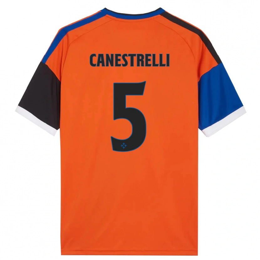 Danxen Niño Camiseta Simone Canestrelli #5 Naranja Azul Negro Blanco 2ª Equipación 2026/27 La Camisa