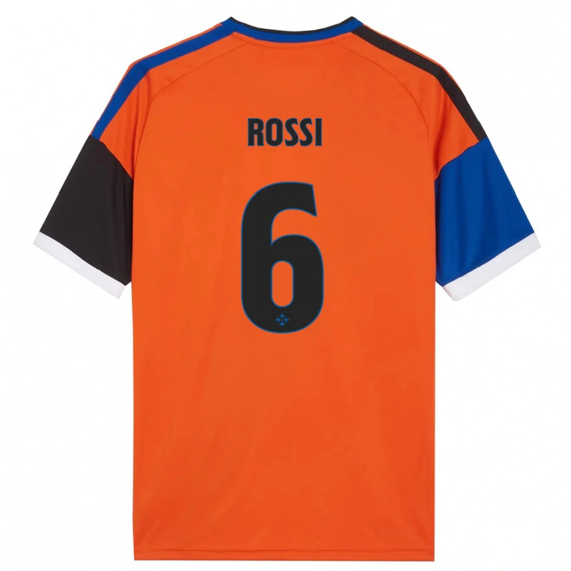 Danxen Niño Camiseta Francesco Rossi #6 Naranja Azul Negro Blanco 2ª Equipación 2026/27 La Camisa