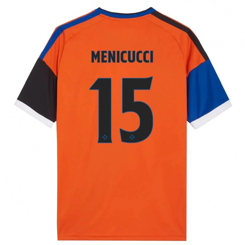 Danxen Niño Camiseta Edoardo Menicucci #15 Naranja Azul Negro Blanco 2ª Equipación 2026/27 La Camisa
