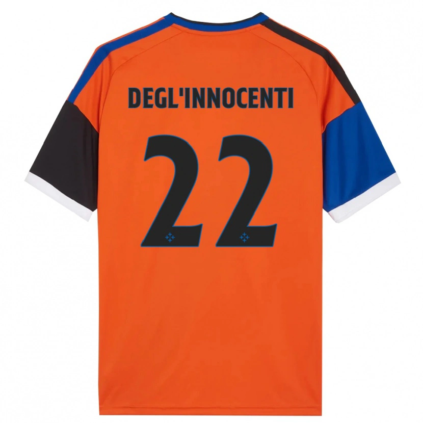 Danxen Niño Camiseta Luca Degl'innocenti #22 Naranja Azul Negro Blanco 2ª Equipación 2026/27 La Camisa