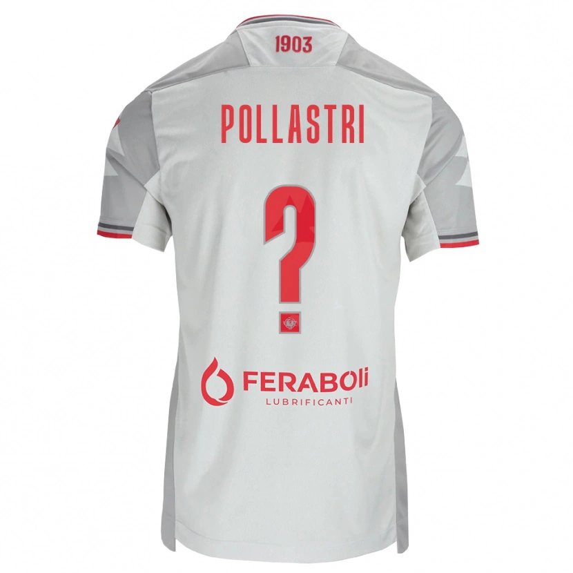 Danxen Niño Camiseta Luca Pollastri #0 Gris Blanco Rojo 2ª Equipación 2026/27 La Camisa