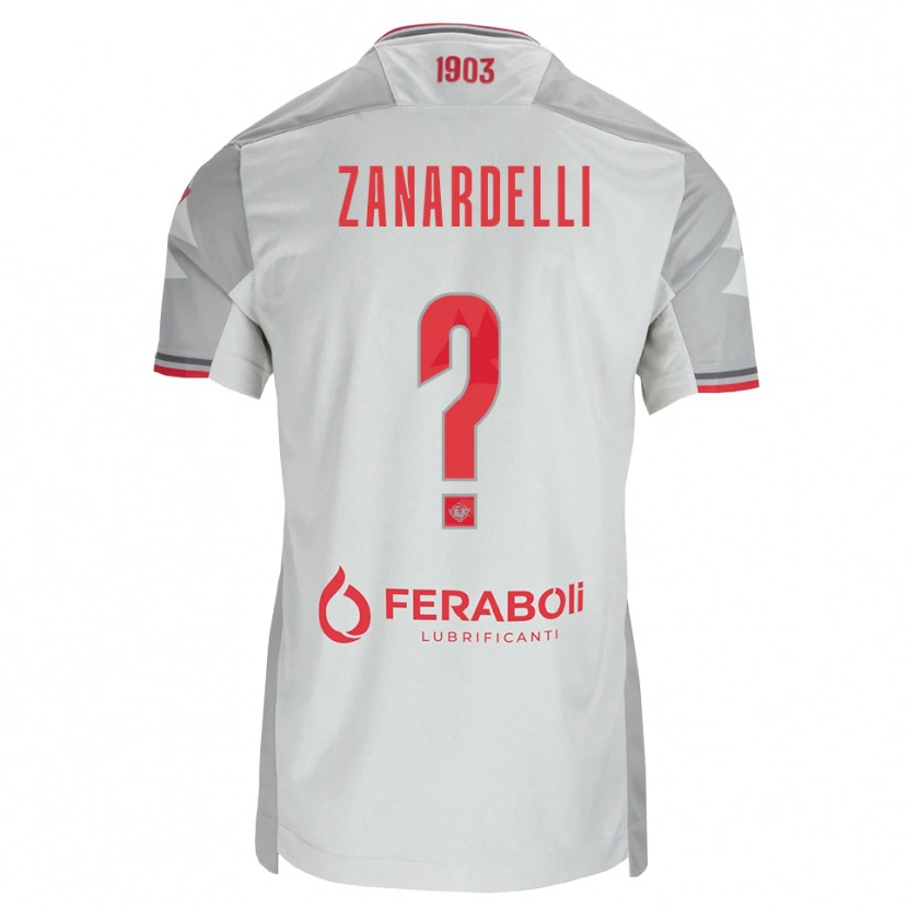 Danxen Niño Camiseta Nicola Zanardelli #0 Gris Blanco Rojo 2ª Equipación 2026/27 La Camisa