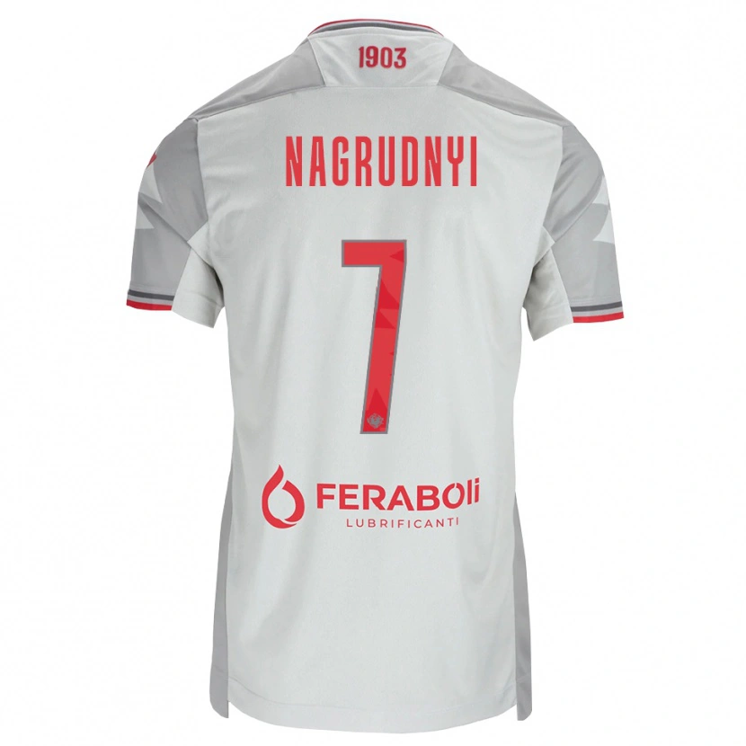 Danxen Niño Camiseta Vladyslav Nagrudnyi #7 Gris Blanco Rojo 2ª Equipación 2026/27 La Camisa