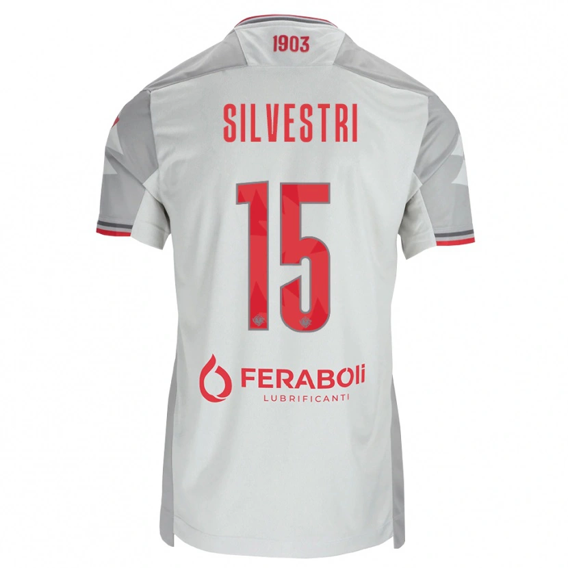 Danxen Niño Camiseta Cristiano Silvestri #15 Gris Blanco Rojo 2ª Equipación 2026/27 La Camisa